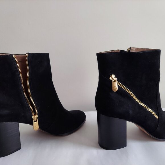 NWT Adrienne Vittadini black suede high heel boots women size 8.5 - Picture 2 of 4